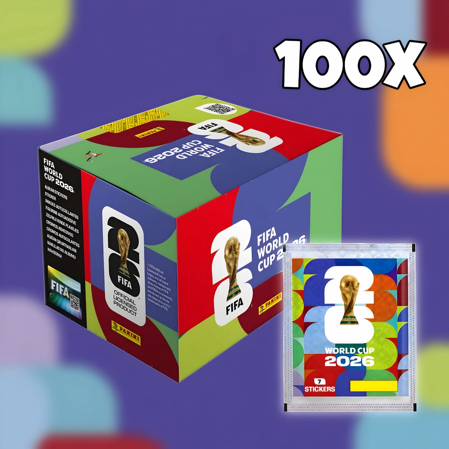 Panini 100er-Set Panini FIFA World Cup 2026 Sammelsticker (7 Sticker je Pack)