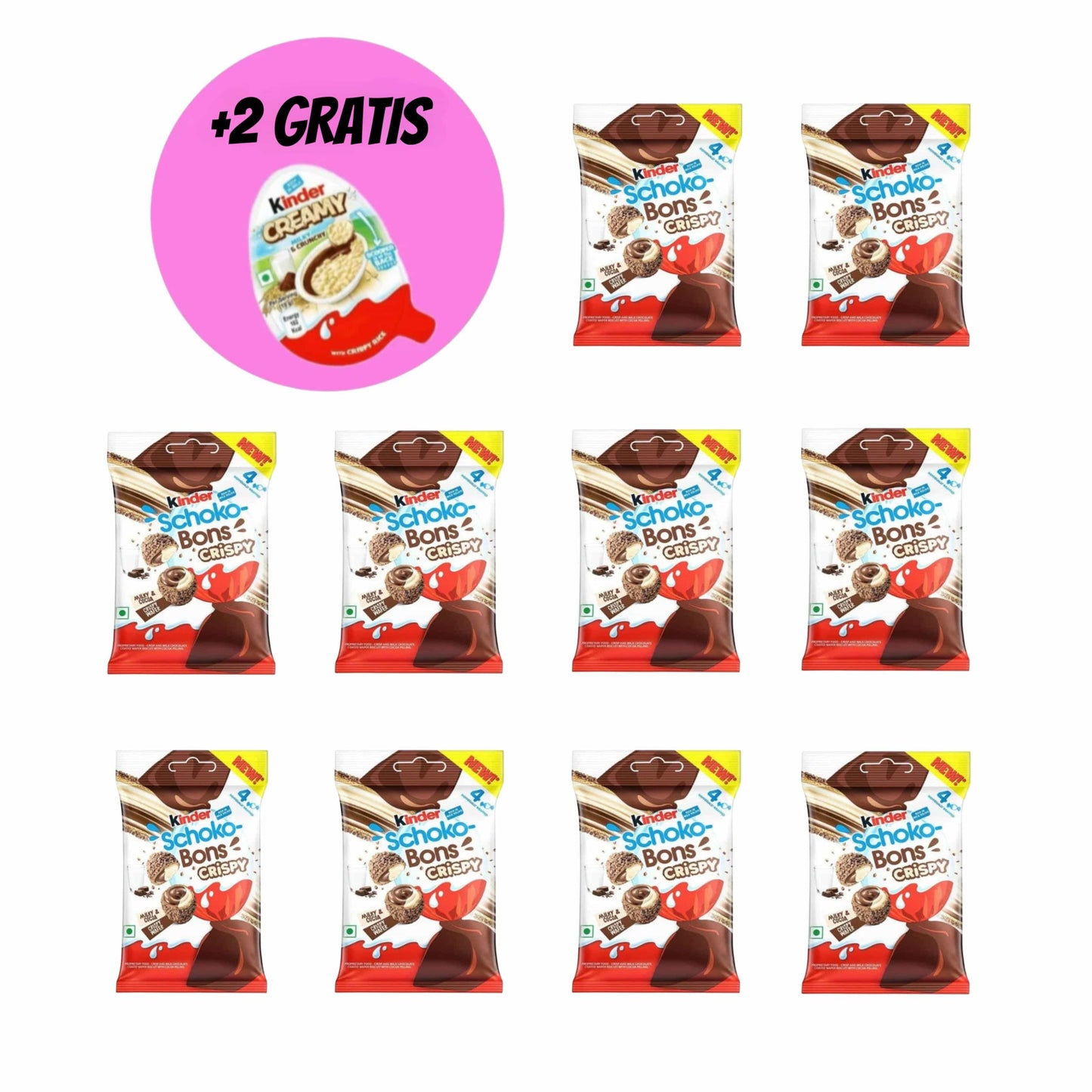 CandyPeak 10x SchokoBons Crispy 22,4g + 2x Kinder Creamy gratis