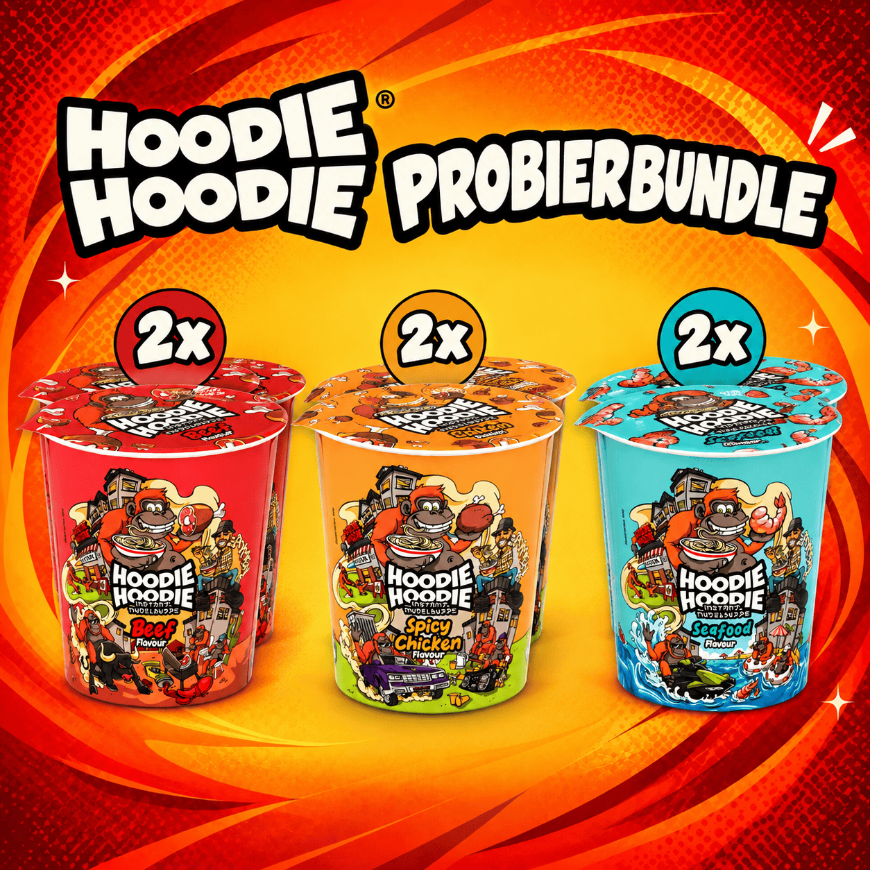 CandyPeak 6x Hoodie Hoodie Instant-Nudelsuppe by Aymen 68g Probierbundle