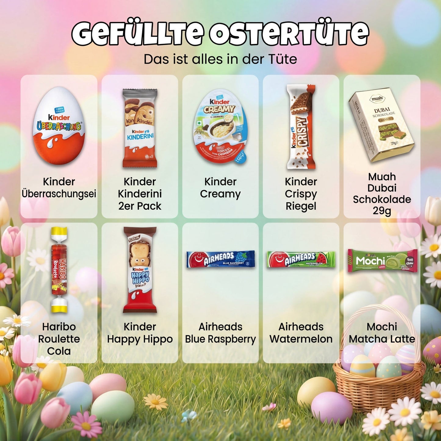 CandyPeak Gefüllte Oster-Geschenktüte (10 Artikel aus aller Welt)