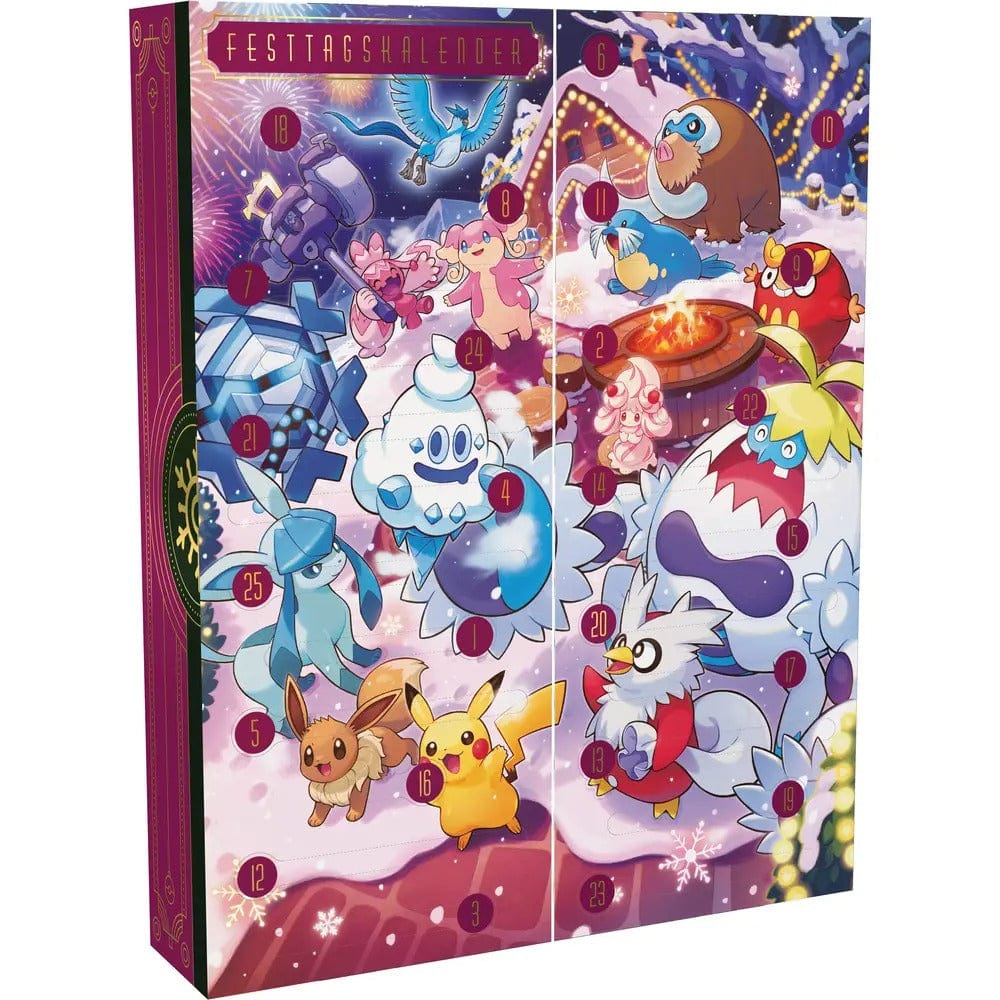 Pokemon Pokémon Sammelkarten Adventskalender (22x Koreanische Booster, 2x Pokémon Münzen, Limitierte Sticker)