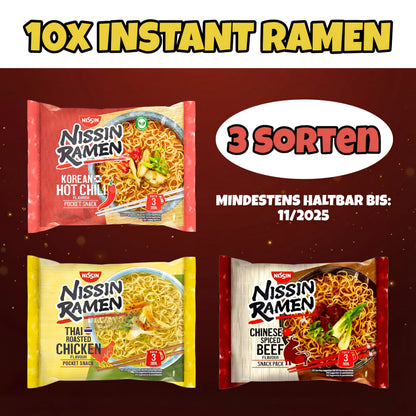 Nissin 10x Nissin Instant-Ramen 65,2g (MHD) in versch. Sorten
