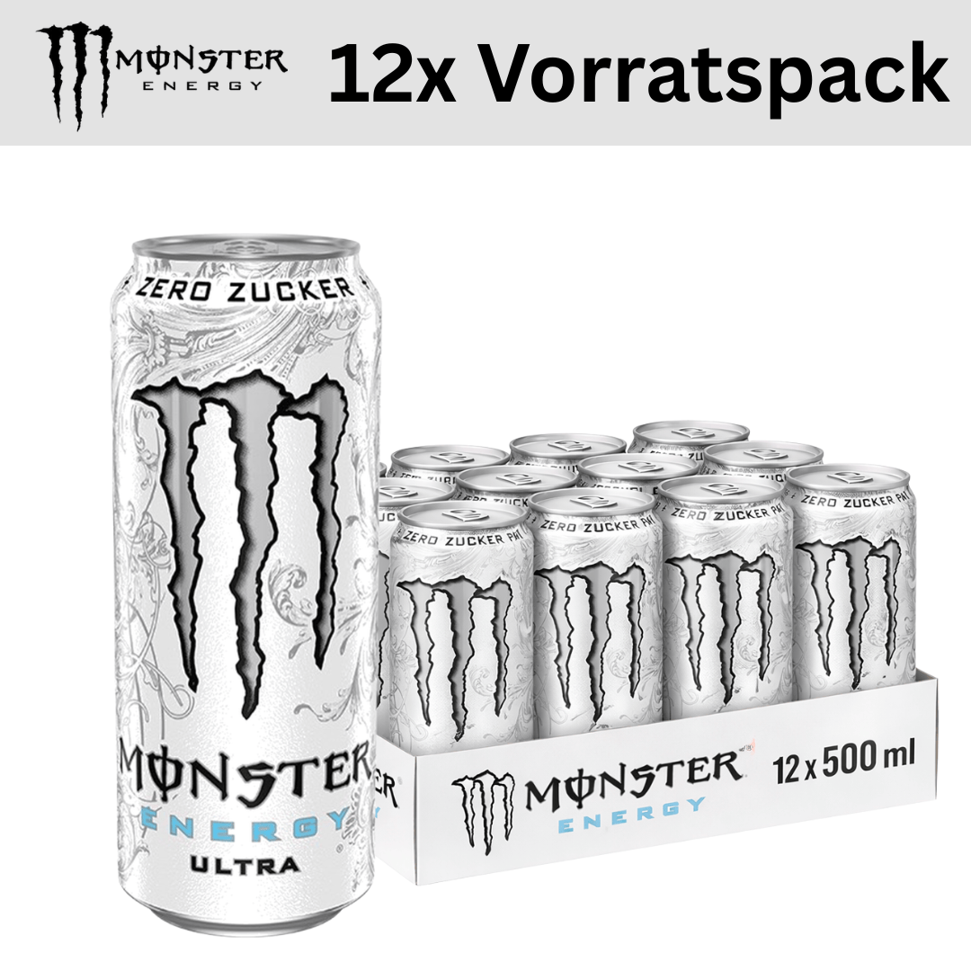 CandyPeak 12x Monster Energy Ultra White Zero 500ml Vorratspack