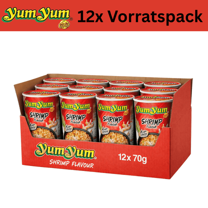 YumYum 12x Shrimp Flavor 70g 12x YumYum Cup Noodles 70g Vorratspack (versch. Sorten)