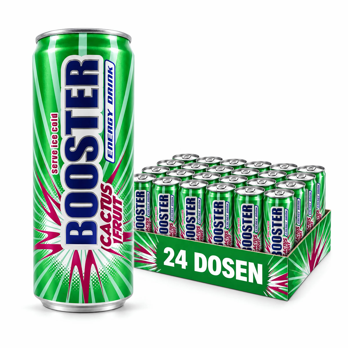 Booster 24x Cactus Fruit Energy 330ml 24x Booster Energy Drink 330ml Sparset (versch. Sorten)