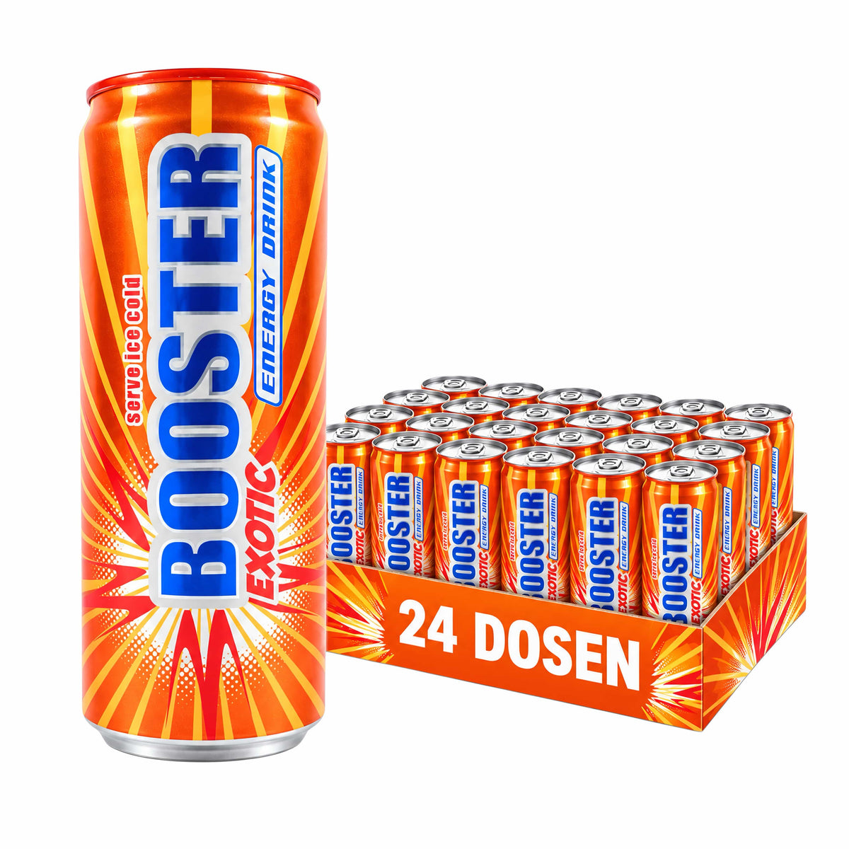 Booster 24x Exotic Energy 330ml 24x Booster Energy Drink 330ml Sparset (versch. Sorten)