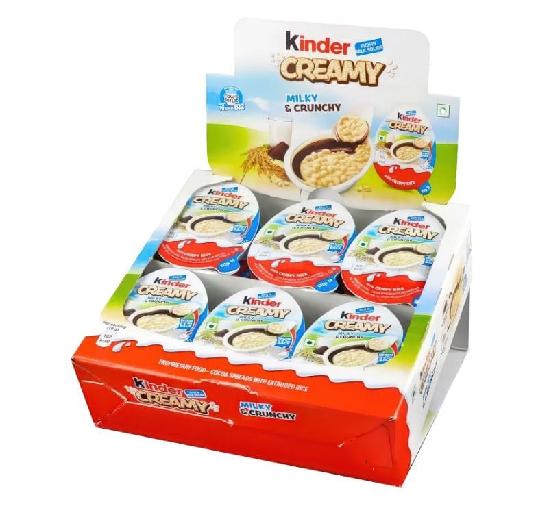 CandyPeak 24× Kinder Creamy 19 g – Cremiger Milchaufstrich-Snack im Mini-Becher | Großpackung (MHD 03/2025)