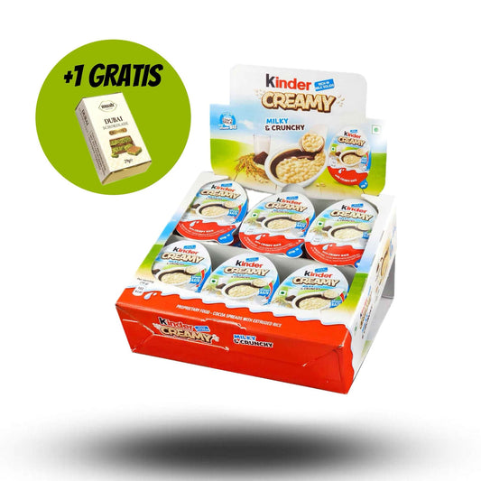 Kinder 24x Kinder Creamy 19g + gratis Muah Dubai Schokolade 21g
