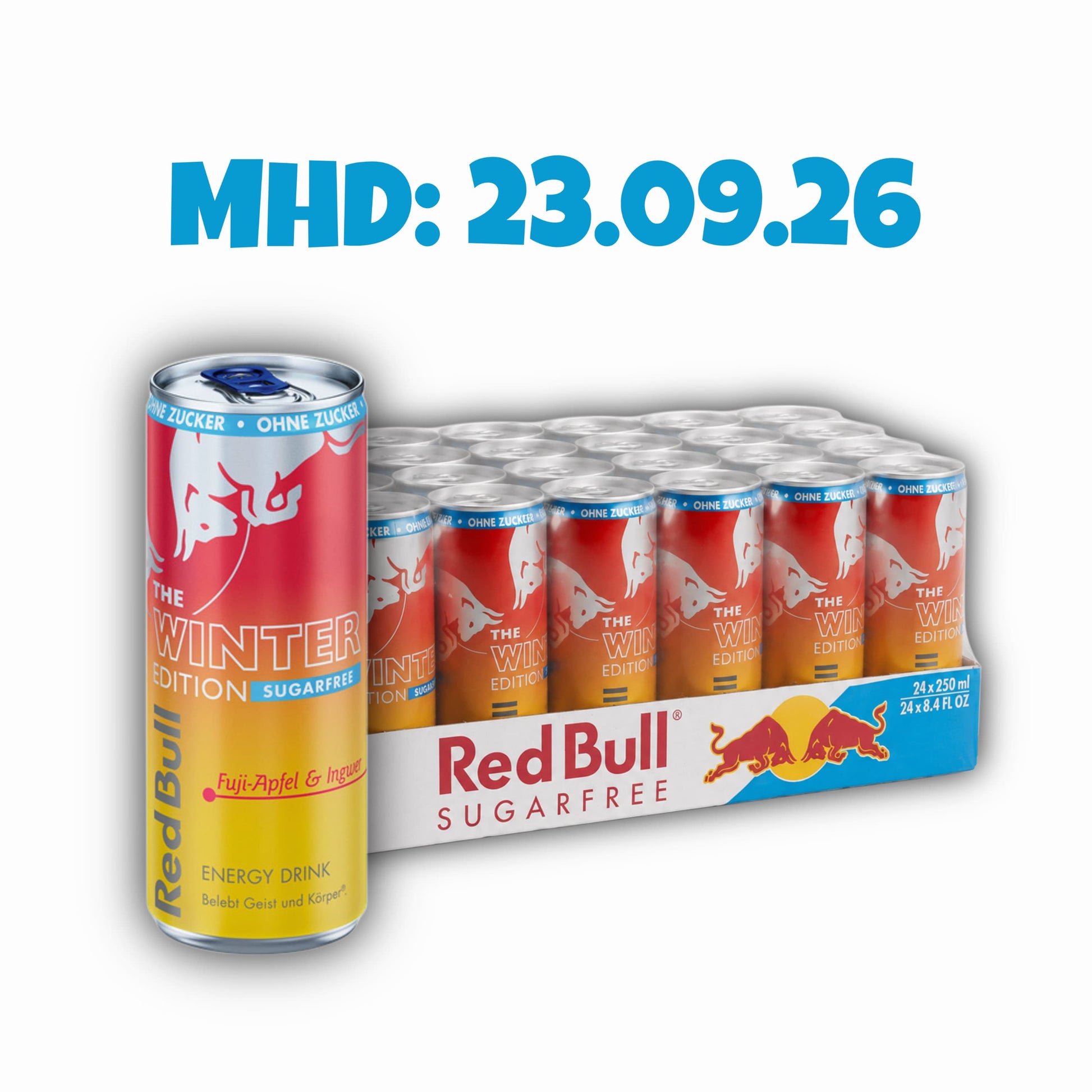 RedBull 24x RedBull Fuji Apfel & Ingwer Sugarfree 250ml (MHD 23.09.2026)