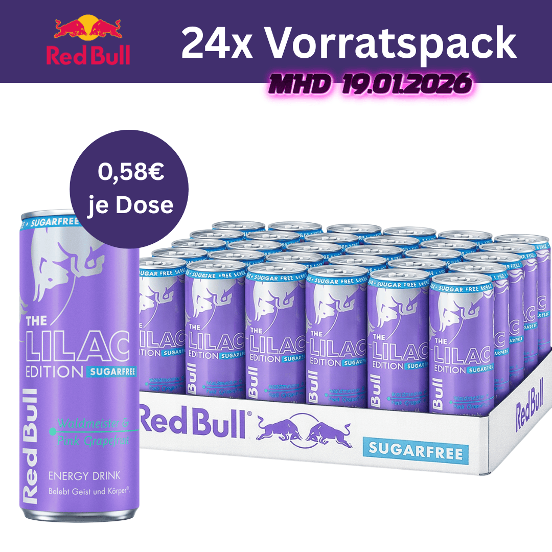 RedBull 24x RedBull - The Lilac Edition Sugarfree 250ml (Mindesthaltbarkeitsdatum 19.01.2026)