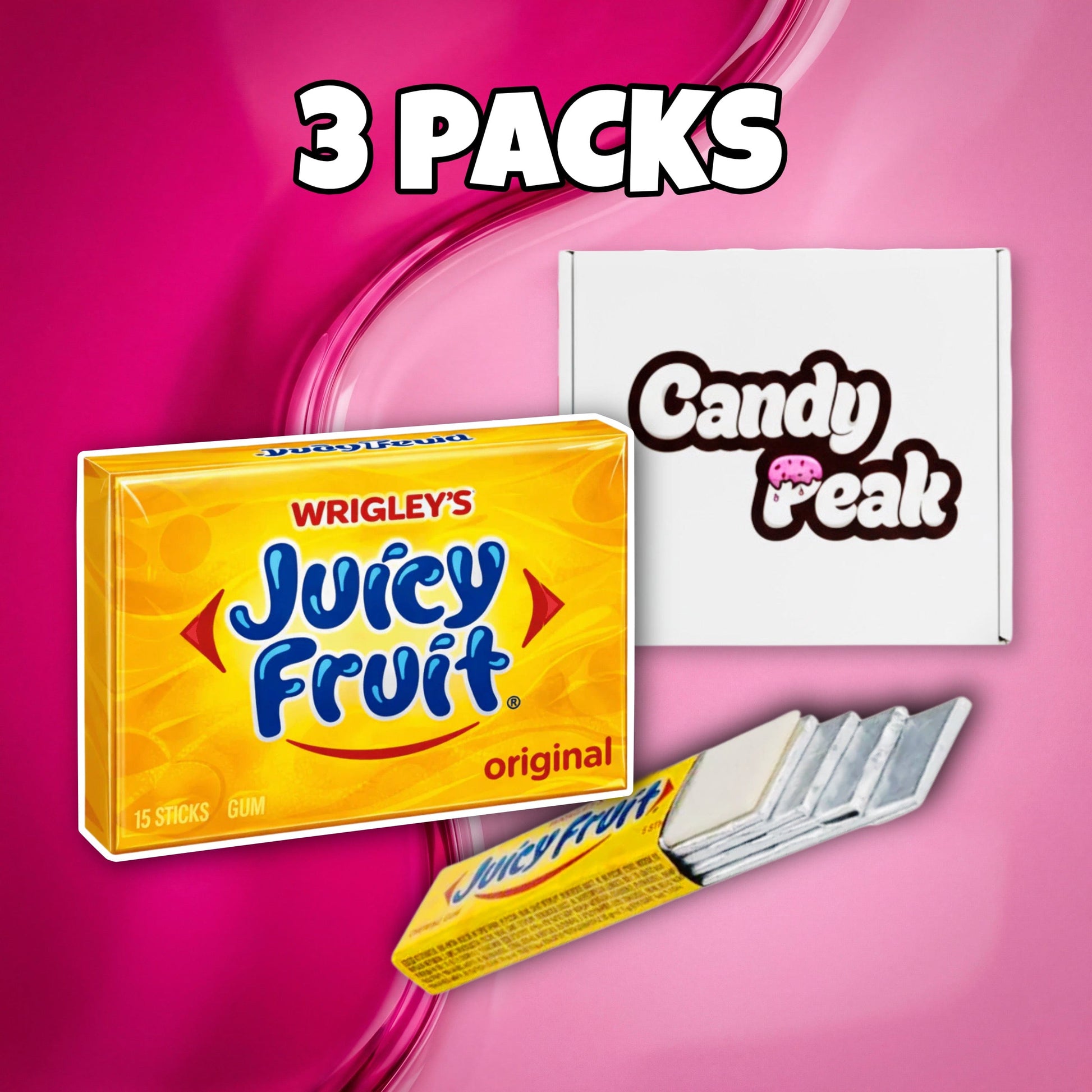 Wrigley‘s 3x Wrigleys Juicy Fruit (15 Kaugummi Streifen)