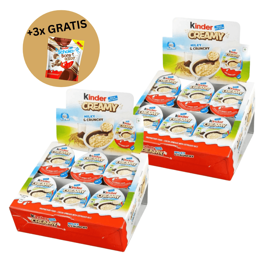 CandyPeak 48x Kinder Creamy 19g MHD 13.08.2025 + 3x gratis SchokoBons Crispy 67g