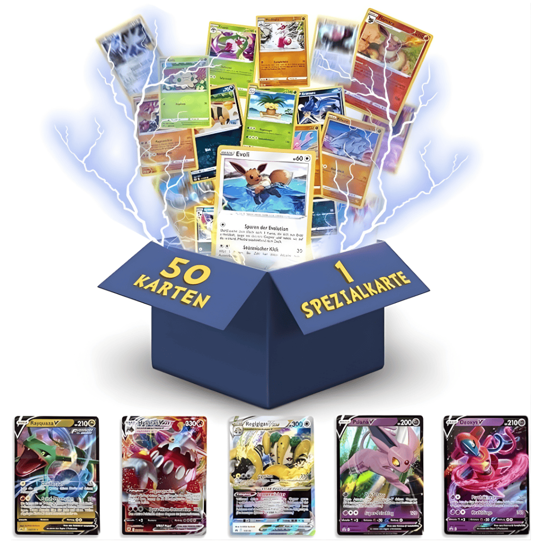 Pokemon 50x Pokémon Sammelkarten Set Deutsch (versch. Karten + 1 garantierte Holo-Karte)
