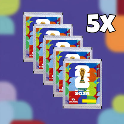 Panini 5er-Set Panini FIFA World Cup 2026 Sammelsticker (7 Sticker je Pack)