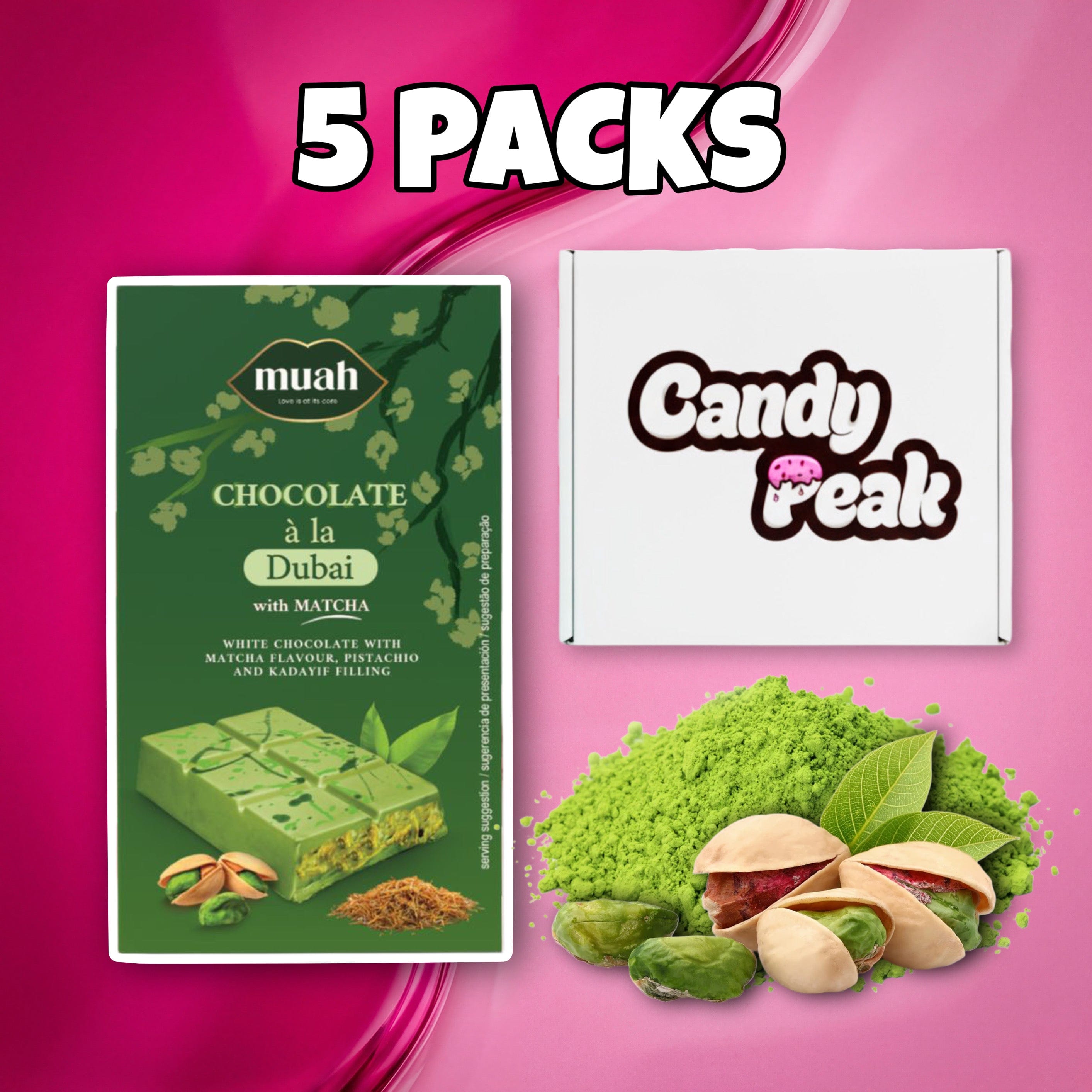Muah Bar 5x Muah Schokolade à la Matcha 70g – CandyPeak