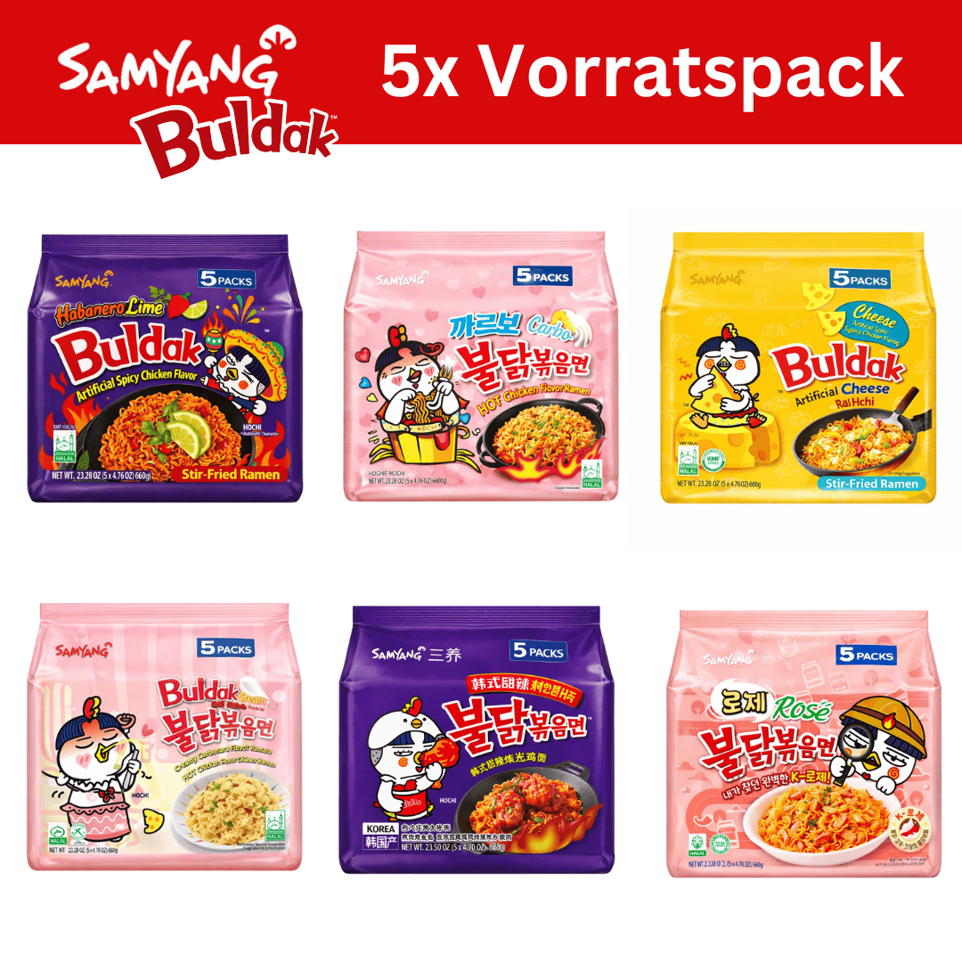 SamYang 5x Samyang Buldak 140g Vorratspack (versch. Sorten)