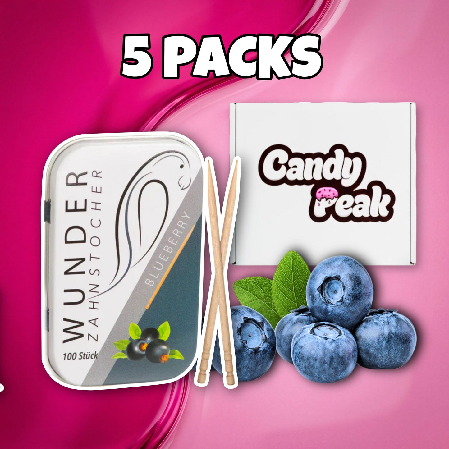 Wunder 5x Wunder Zahnstocher Blueberry (100stk)