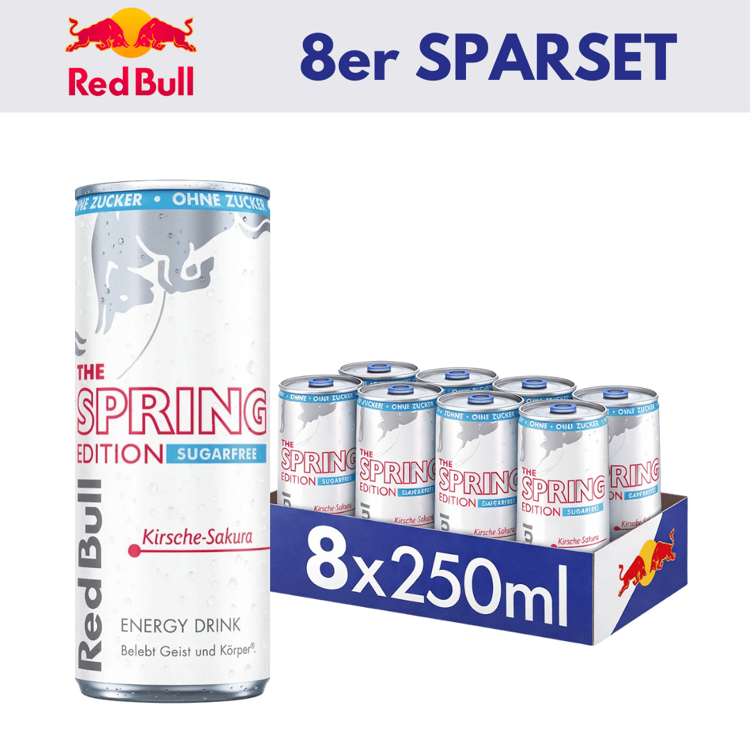 RedBull 8x Sakura Kirsche Sugarfree 250ml 8x RedBull 250ml Sparset (versch. Sorten)