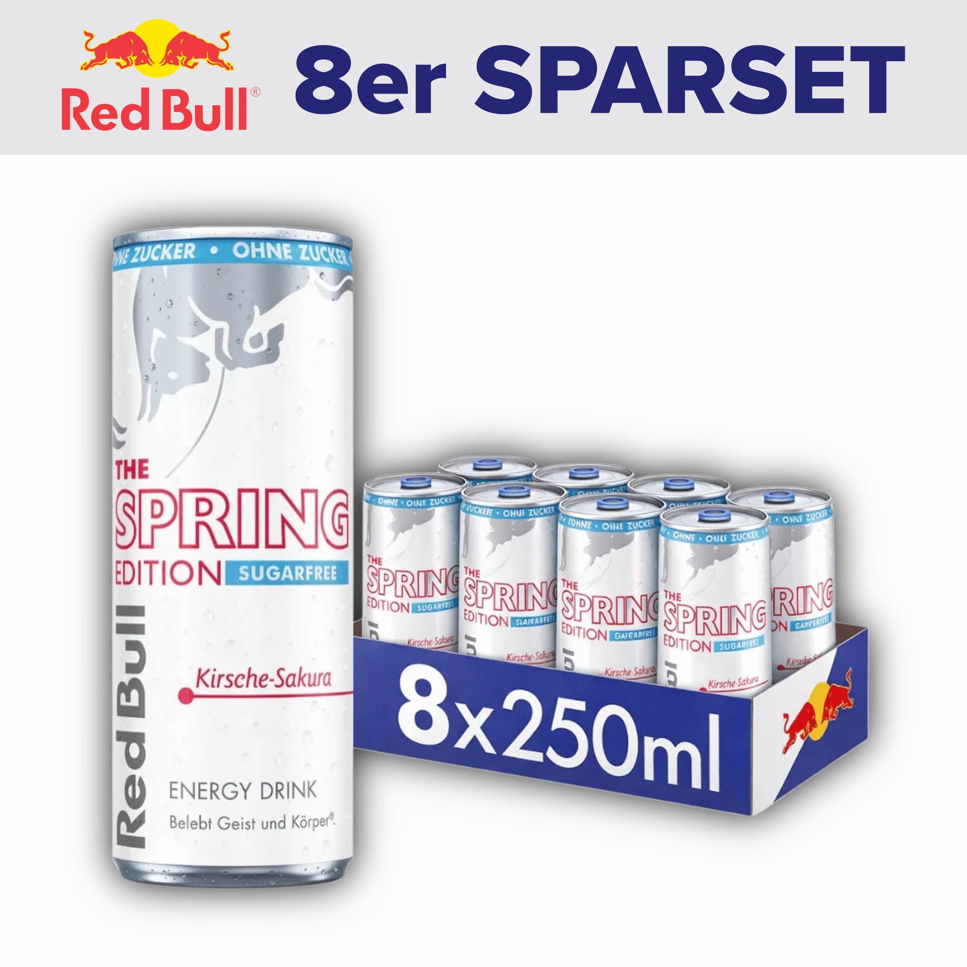 RedBull 8x Sakura Kirsche Sugarfree 250ml 8x RedBull 250ml Sparset (versch. Sorten)