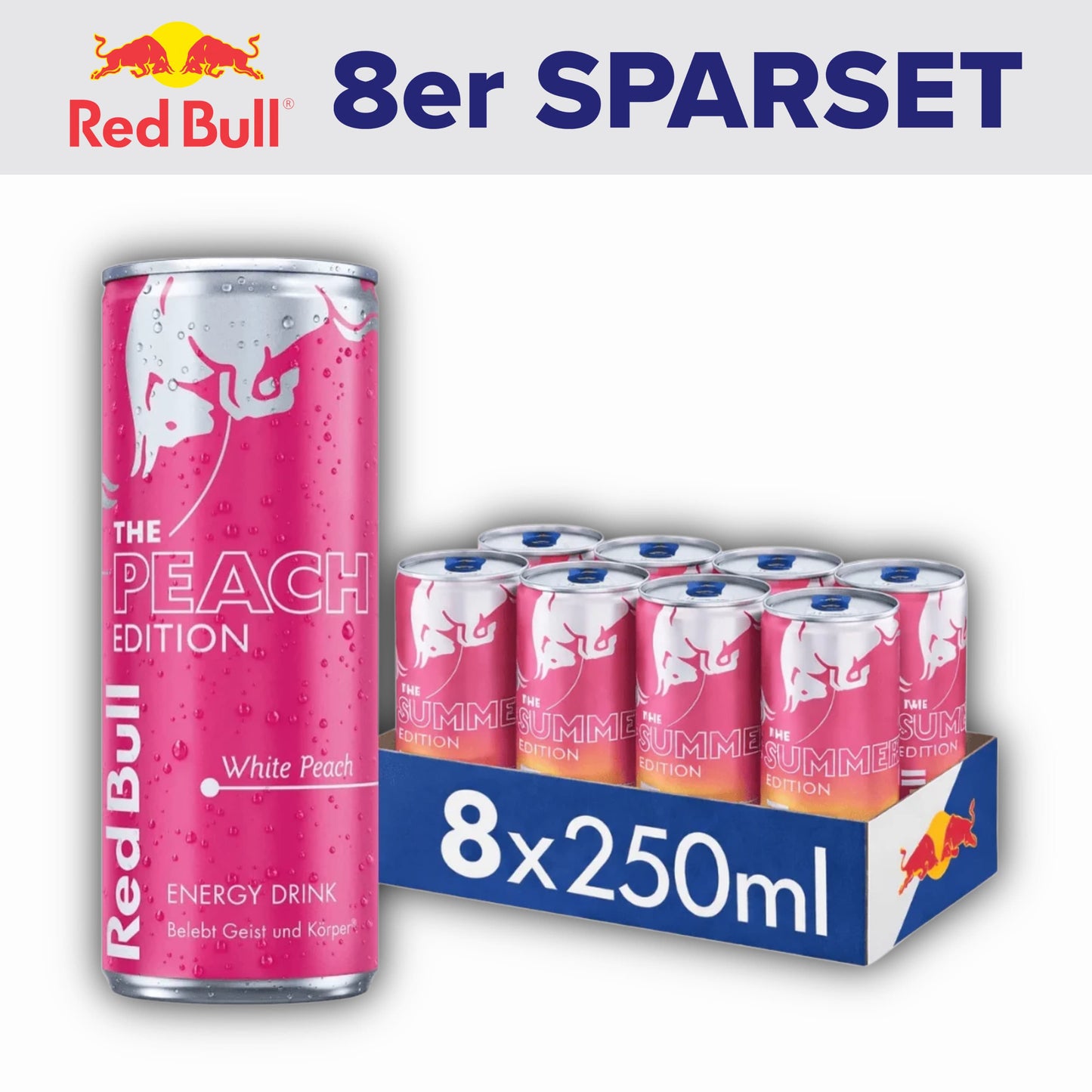 RedBull 8x White Peach 250ml 8x RedBull 250ml Sparset (versch. Sorten)