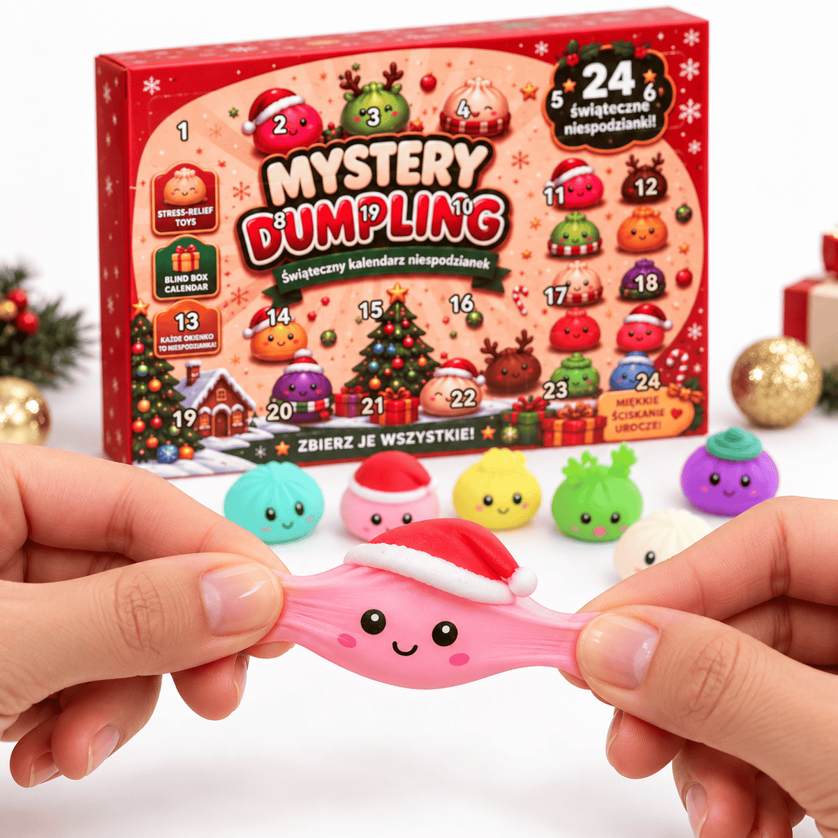 Mystery Squishy Dumpling Adventskalender 2026 (24 Türen mit Mini Dumpling Überraschungen)