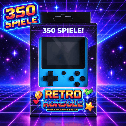Retro Konsole mit 350 Spielen integriert (Adventure/Action/Rennen/Puzzle uvm.)