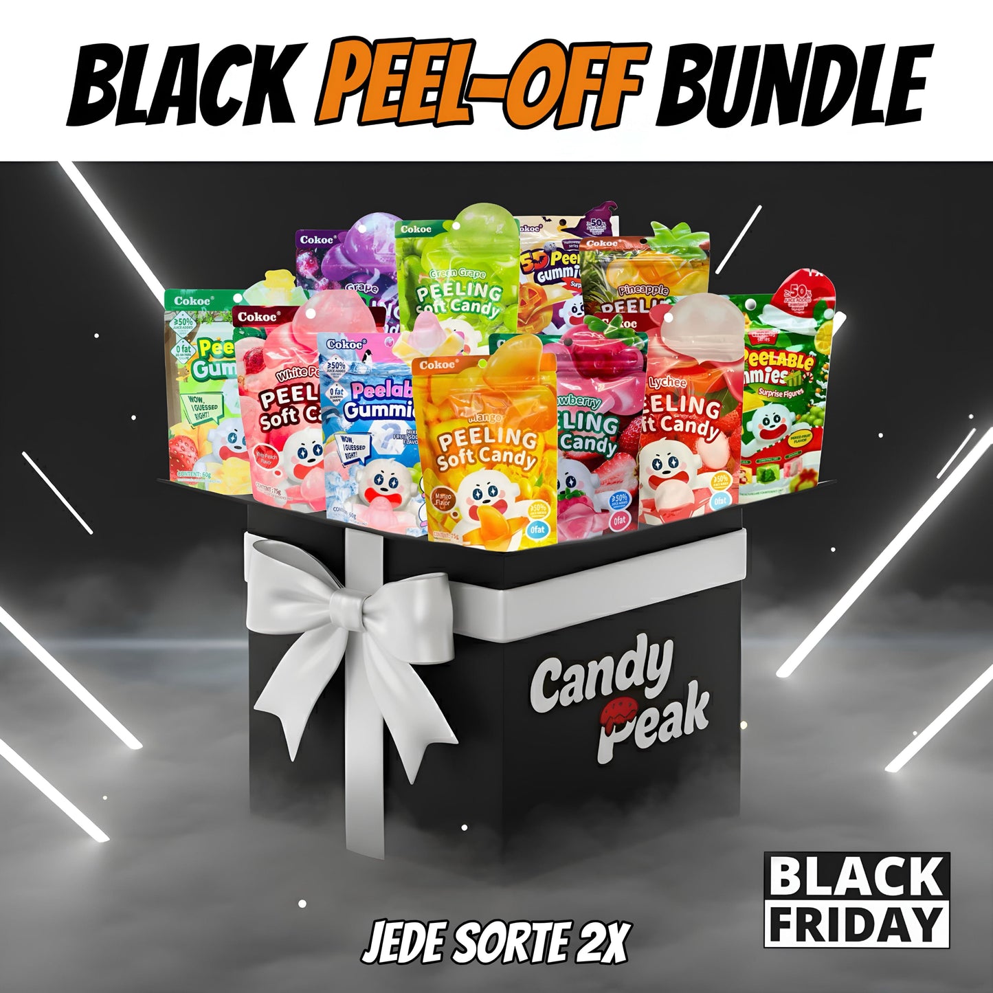 CandyPeak Black Peel-Off Bundle (22x Cokoc Peel-Off Candy)