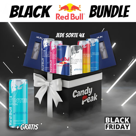 CandyPeak Black RedBull Bundle (2x RedBull Glas, 4x6 versch. RedBull 250ml)