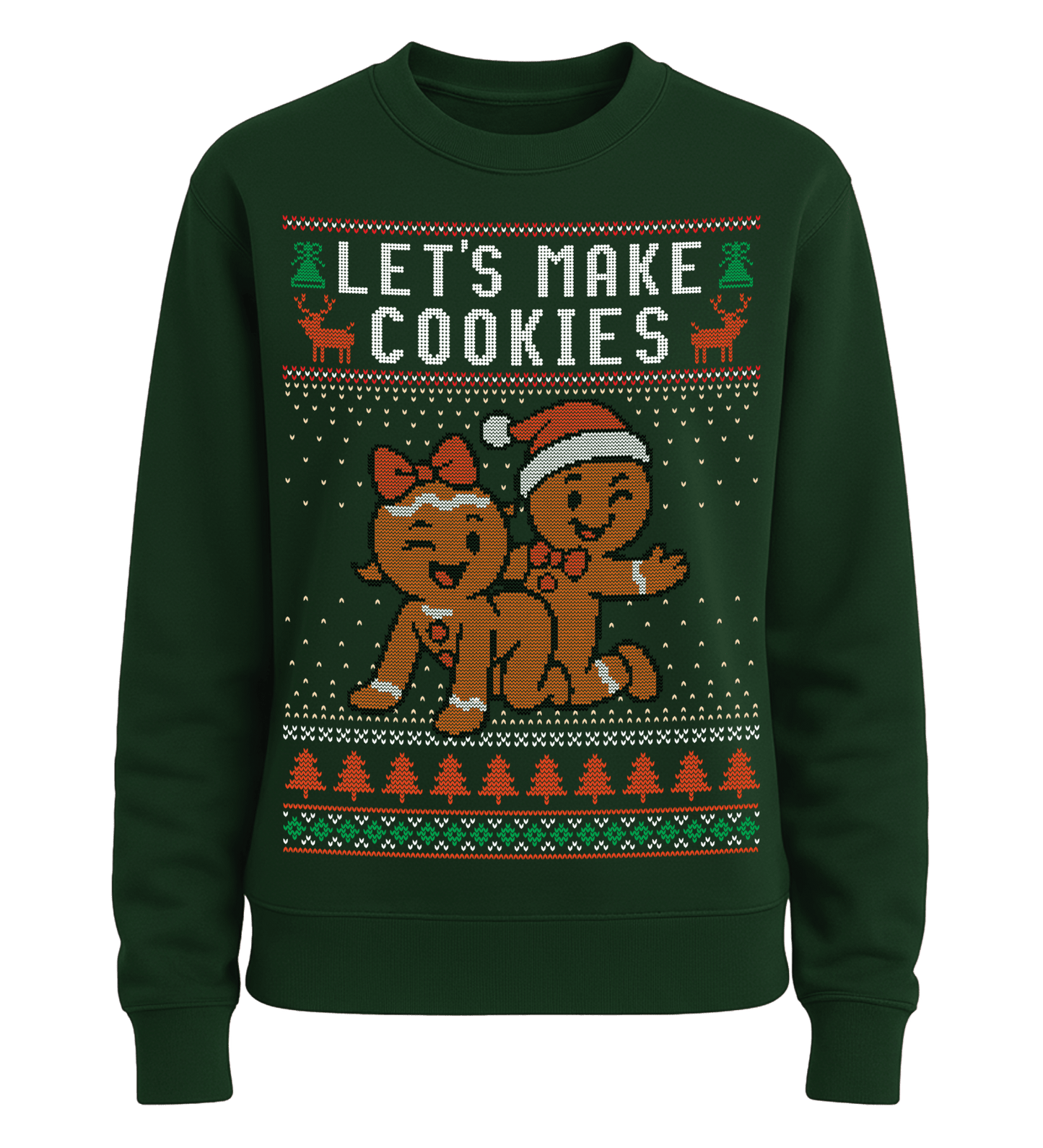 Shirtee Unisex Sweatshirt Bottle Green / XS UGLY SWEATER „Let's make cookies“  - Unisex Pullover