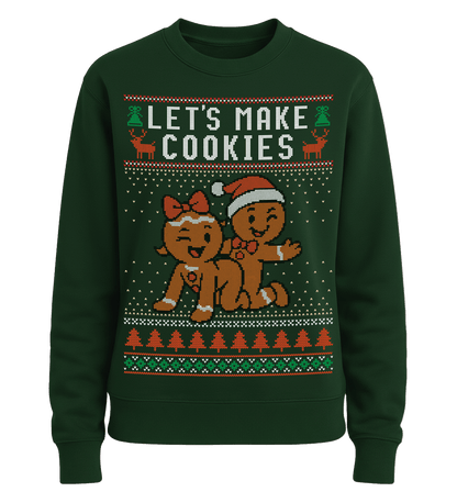 Shirtee Unisex Sweatshirt Bottle Green / XS UGLY SWEATER „Let's make cookies“  - Unisex Pullover