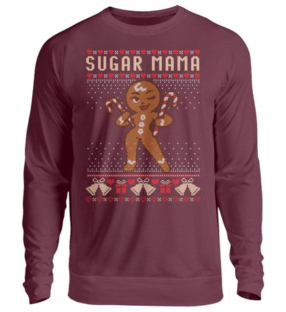 Shirtee Unisex Sweatshirt Burgundy / XS UGLY SWEATER „Sugar Mama“  - Unisex Pullover