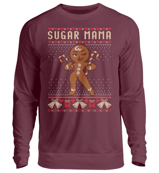 Shirtee Unisex Sweatshirt Burgundy / XS UGLY SWEATER „Sugar Mama“  - Unisex Pullover