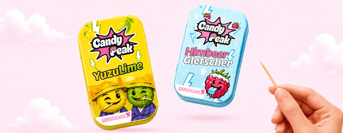 CandyPeak Zahnstocher vor rosa Wolkenhimmel