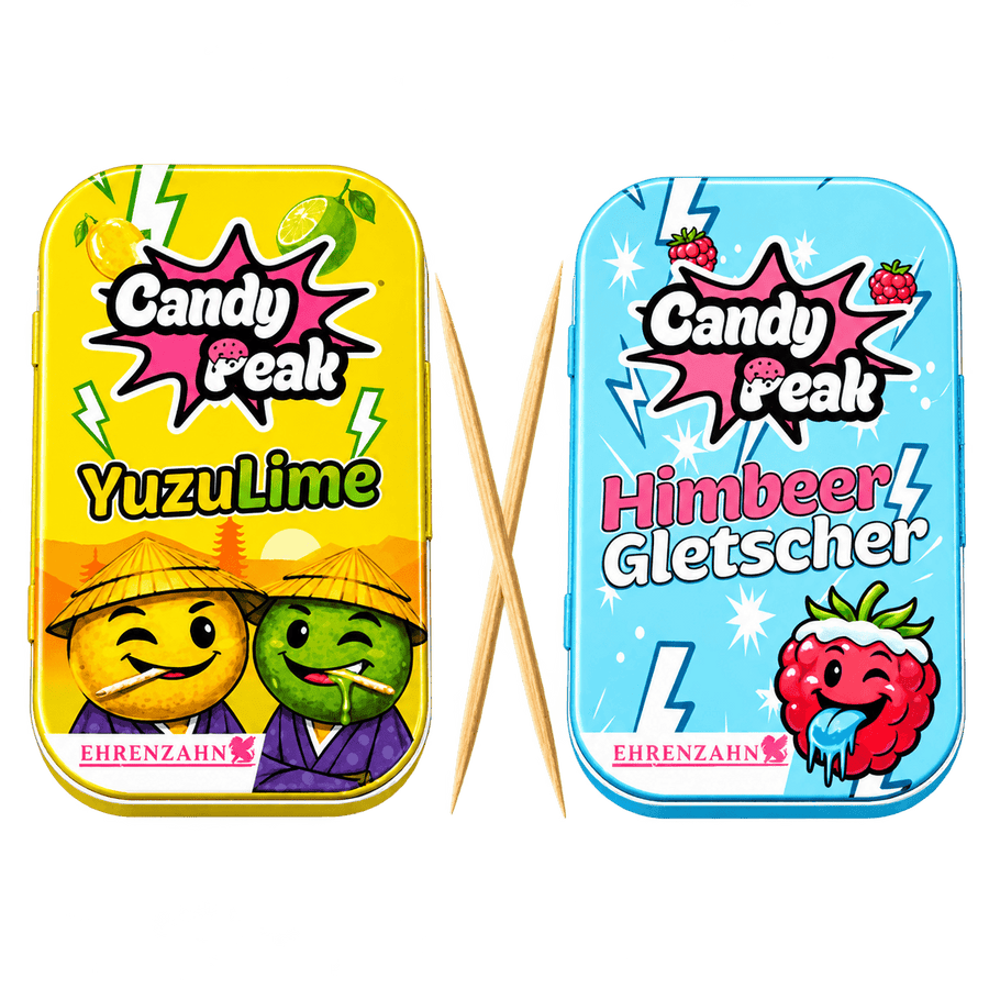 CandyPeak Zahnstocher YuzuLime und HimbeerGletscher