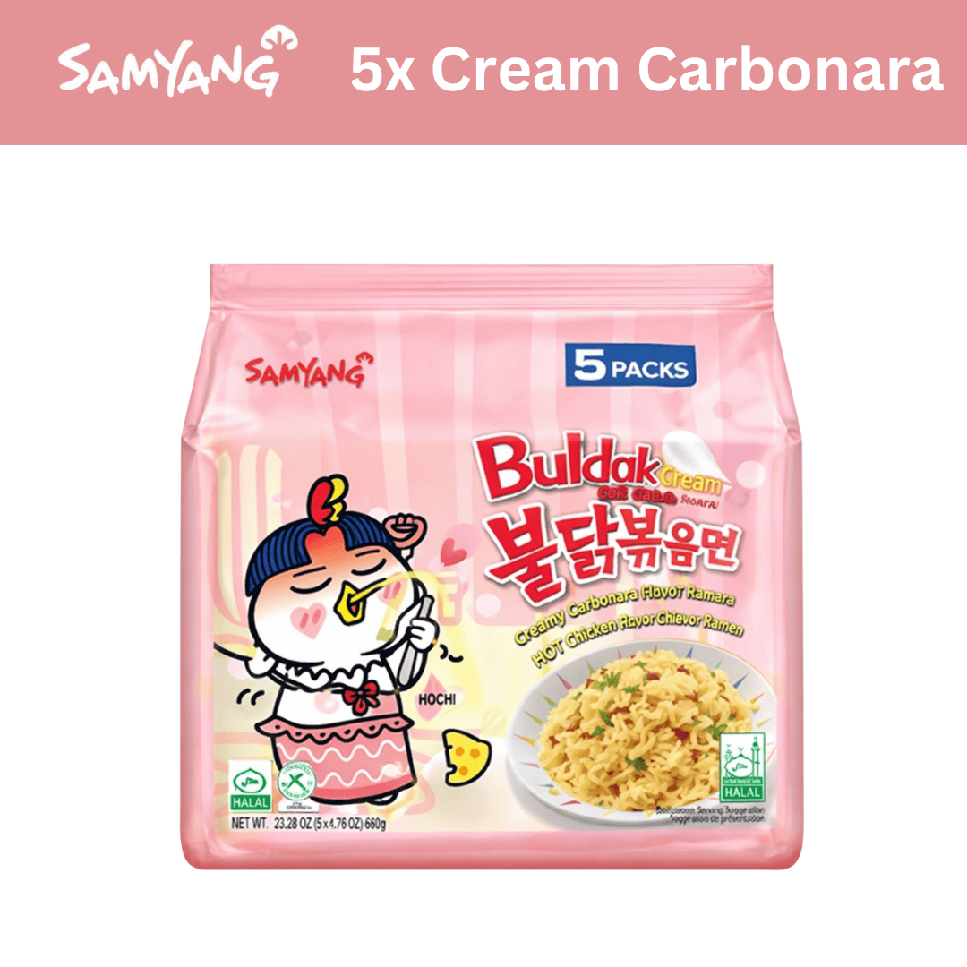 SamYang Cream Carbonara 140g 5x Samyang Buldak 140g Vorratspack (versch. Sorten)