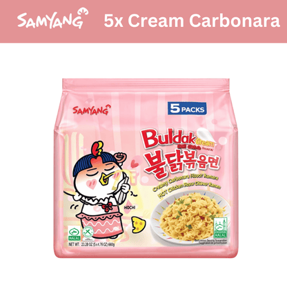 SamYang Cream Carbonara 140g 5x Samyang Buldak 140g Vorratspack (versch. Sorten)