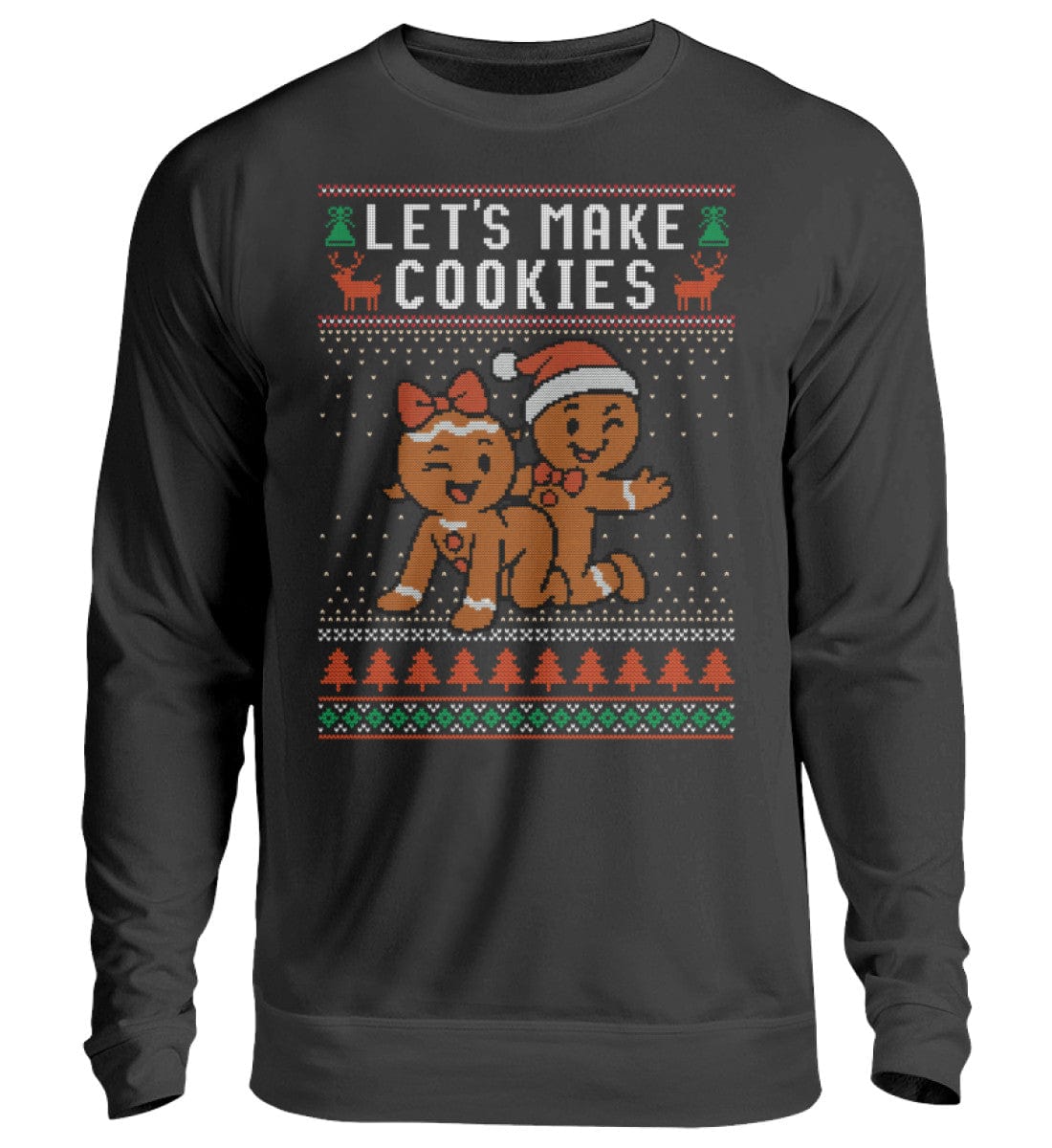 Shirtee Unisex Sweatshirt Deep Black / XS UGLY SWEATER „Let's make cookies“  - Unisex Pullover