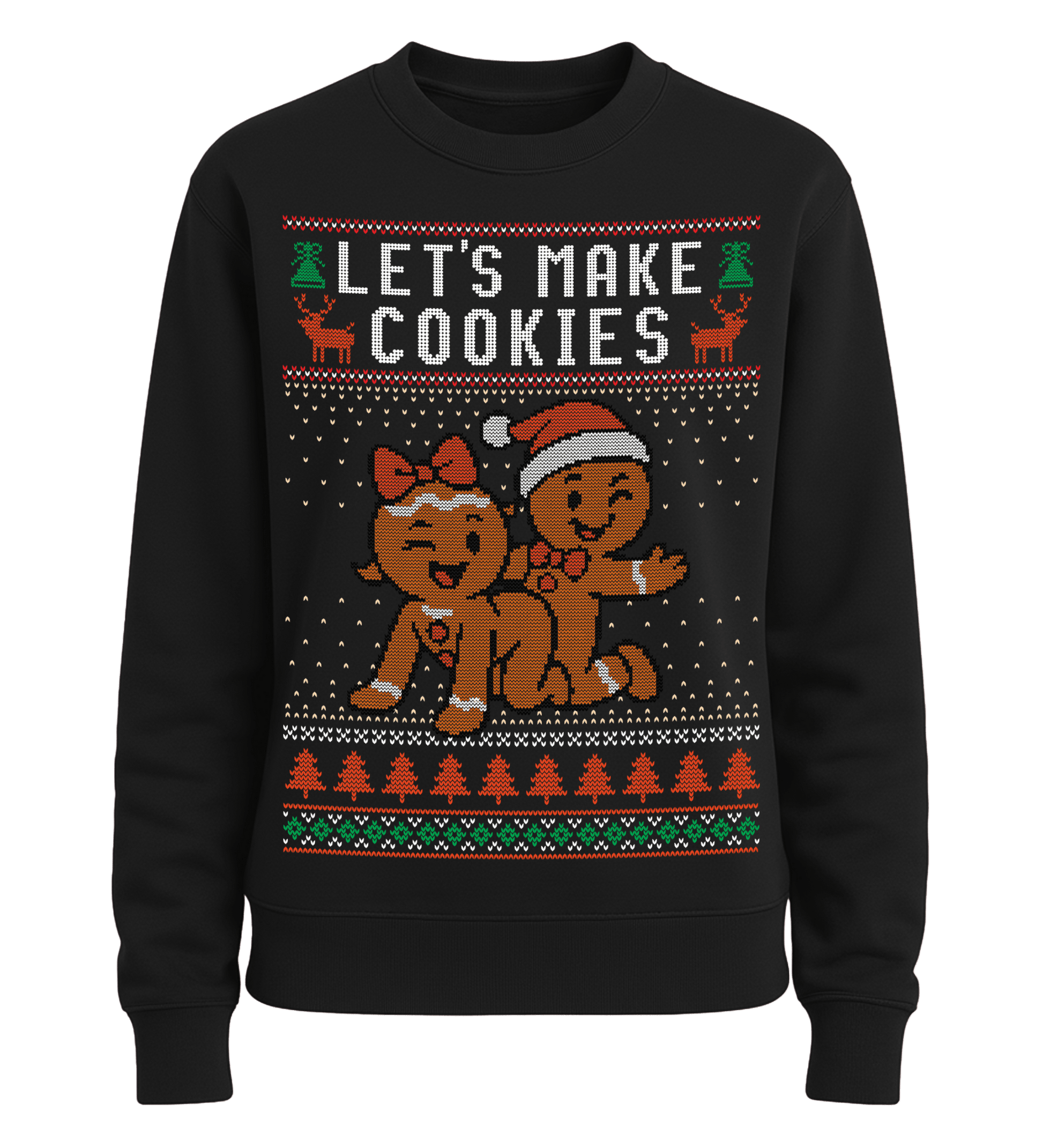 Shirtee Unisex Sweatshirt Deep Black / XS UGLY SWEATER „Let's make cookies“  - Unisex Pullover