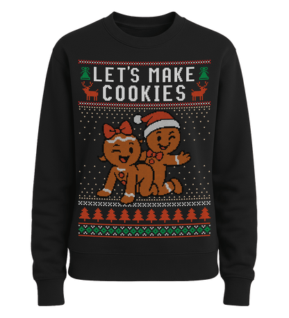 Shirtee Unisex Sweatshirt Deep Black / XS UGLY SWEATER „Let's make cookies“  - Unisex Pullover