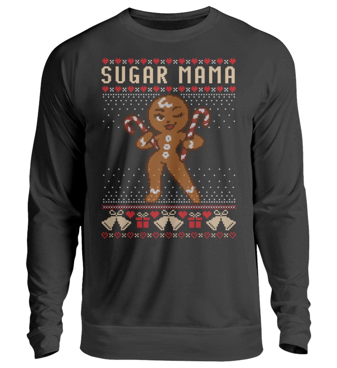 Shirtee Unisex Sweatshirt Deep Black / XS UGLY SWEATER „Sugar Mama“  - Unisex Pullover