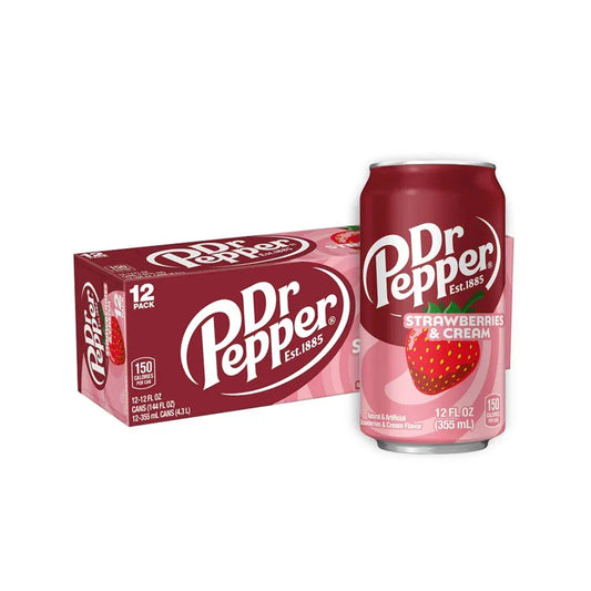 Dr. Pepper Dr Pepper Strawberries & Cream – 12 x 355 ml Dosen MHD: 12.08.2025