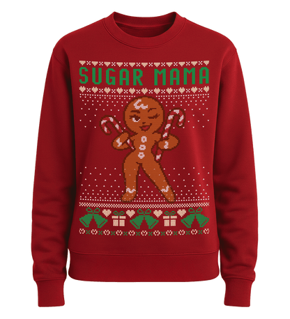 Shirtee Unisex Sweatshirt Fire Red / XS UGLY SWEATER „Sugar Mama“  - Unisex Pullover