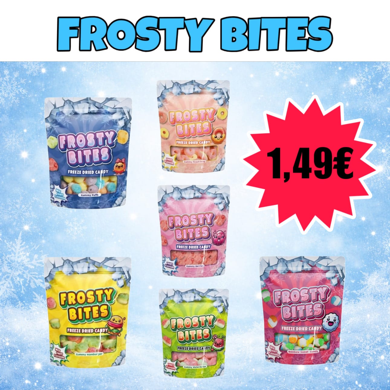 Frosty Bites Gefriergetrocknete Frosty Bites 50g (versch. Sorten)