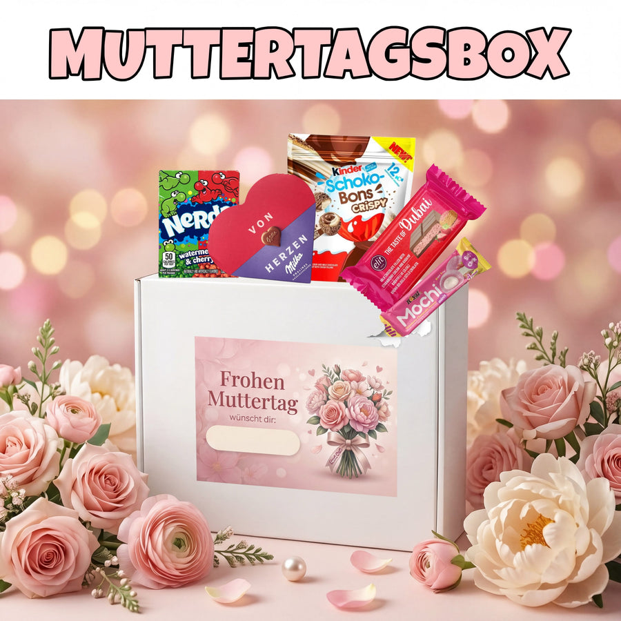 CandyPeak Gefüllte Muttertags-Geschenkbox (14 Snacks aus aller Welt)