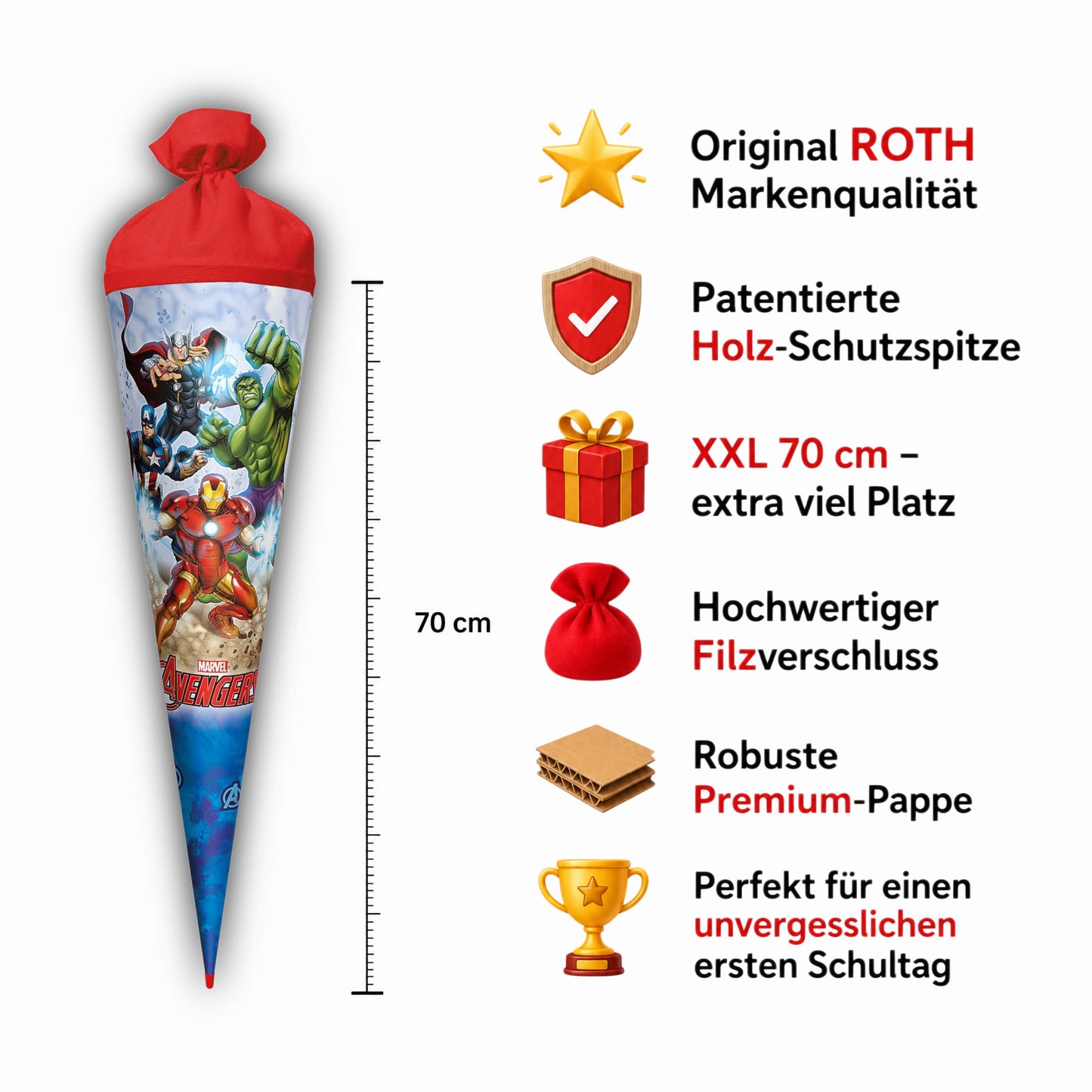 CandyPeak Gefüllte Schultüte zur Einschulung/zum Verschenken (31 Artikel aus aller Welt)