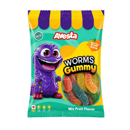 CandyPeak Gummy Worms 80g Avesta - Fruchtgummis 80g (versch. Sorten)