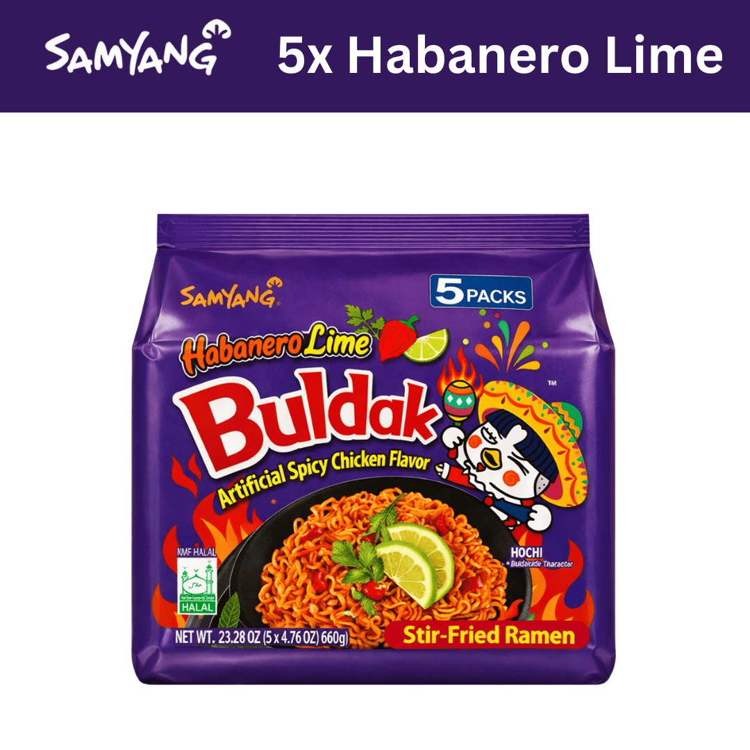 SamYang Habanero Lime 140g 5x Samyang Buldak 140g Vorratspack (versch. Sorten)