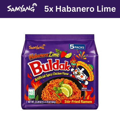 SamYang Habanero Lime 140g 5x Samyang Buldak 140g Vorratspack (versch. Sorten)