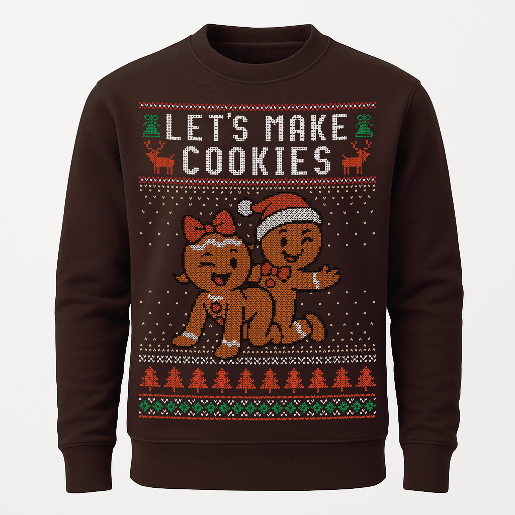 Shirtee Unisex Sweatshirt Hot Chocolate / XS UGLY SWEATER „Let's make cookies“  - Unisex Pullover
