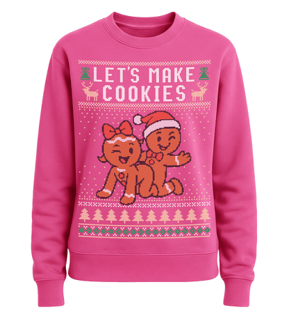Shirtee Unisex Sweatshirt Hot Pink / XS UGLY SWEATER „Let's make cookies“  - Unisex Pullover